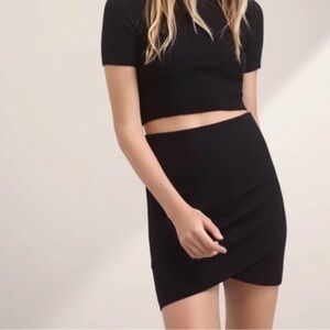 Aritzia Talula Black Wrap Skirt Size S Black